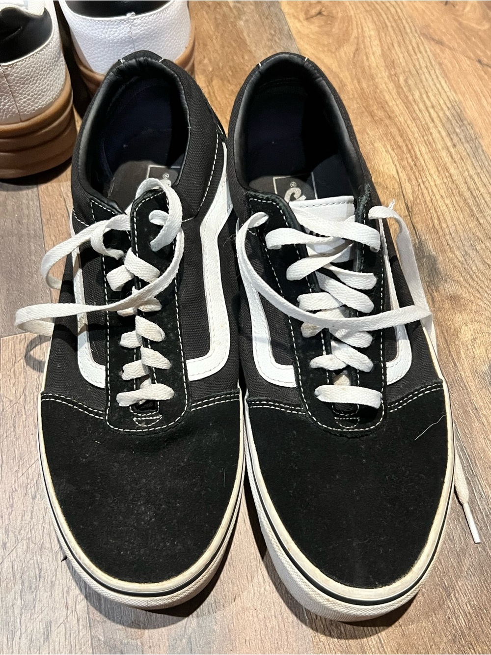 Vans Black and White Low-Top Skate Sneakers